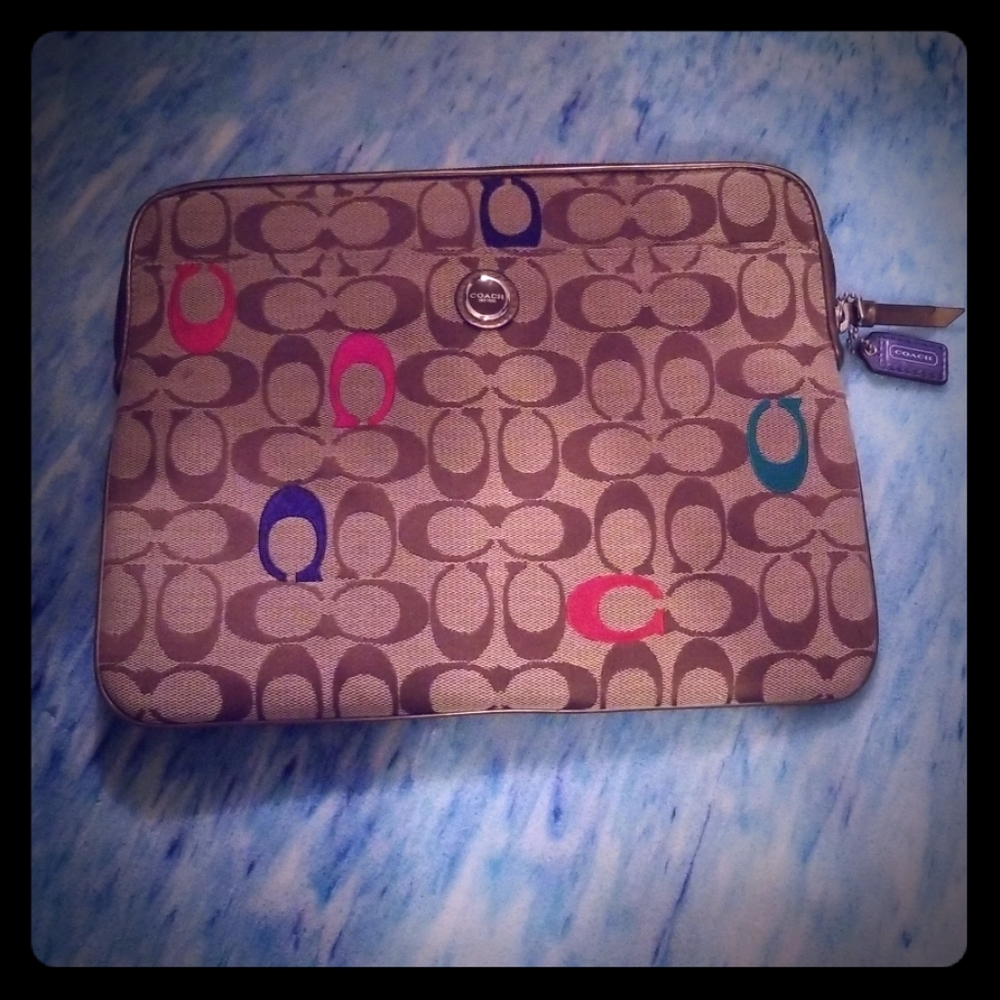 Coach Signature canvas tablet bag